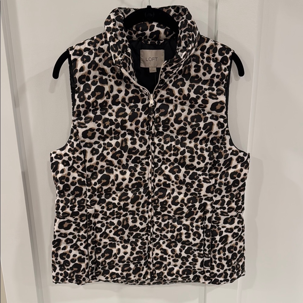LOFT Leopard Print Puffer Vest